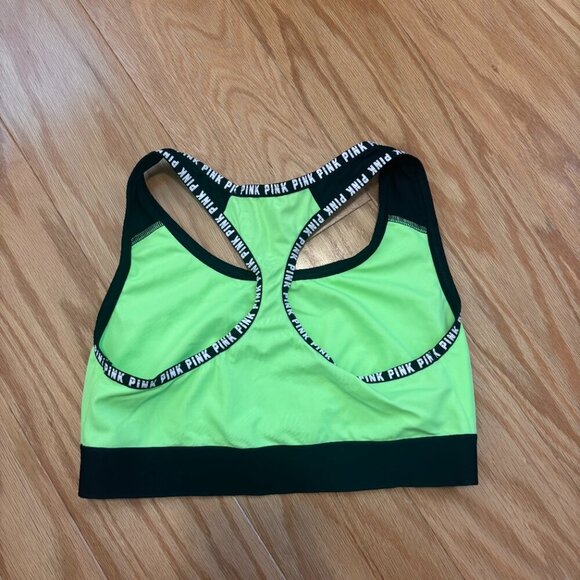Victoria's Secret PINK Lime Green Unlined Crop Racerback Sports Bra Women's SP - Picture 2 of 5